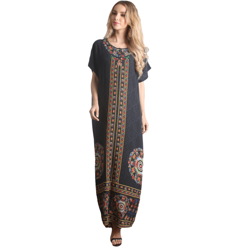 Neue Dubai Ladies Middle East Robe Muslim ethnische Eigenschaften gedruckter Frauen Kleid