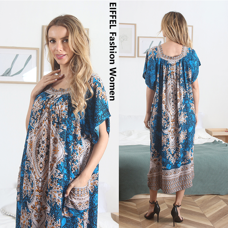 New arrivals fashion print islamic abaya plus size women casual dresses