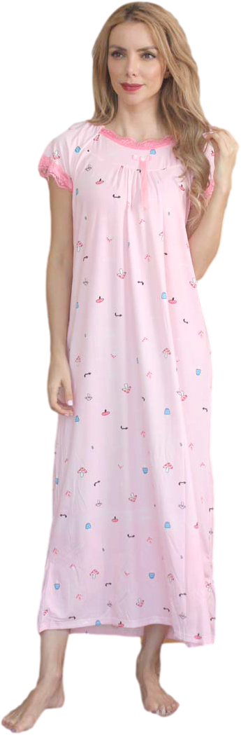 Summer fashion short sleeve cool milk silk pajamas women's oversize skirts enlarge widen lovely cartoon nightdress