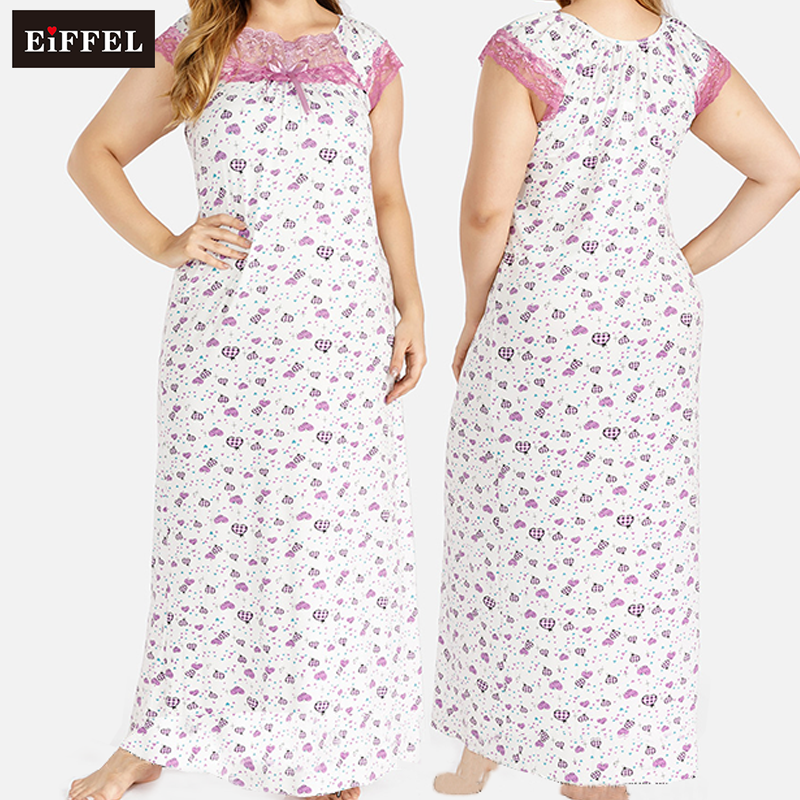 Women's Nightgown Fashion Cartoons Loose Sleep Dress O Neck Short Sleeve Summer Mid Leisure Night Skirts Thin Milk Silk Pyjamas