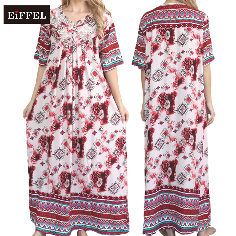 New arrival Summer printed red cherry clothing maxi dress women casual dress