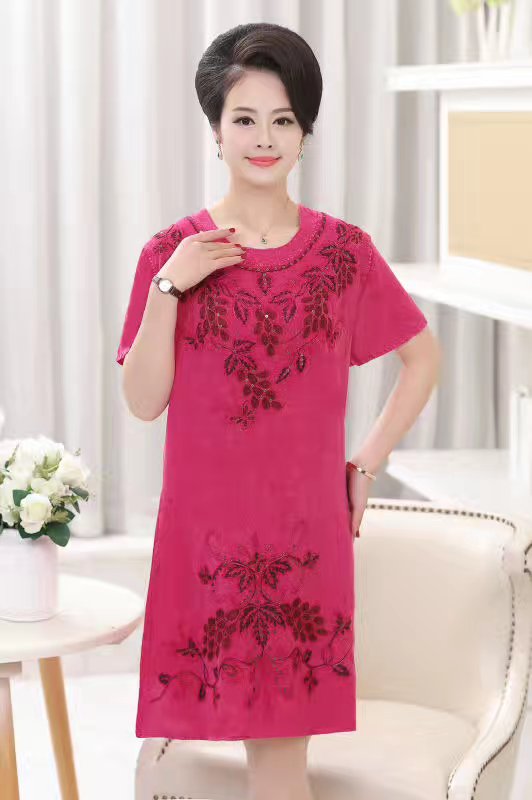  Islamic classic short sleeve dresses lose maxi arabic women kaftan Beaded embroidered dress