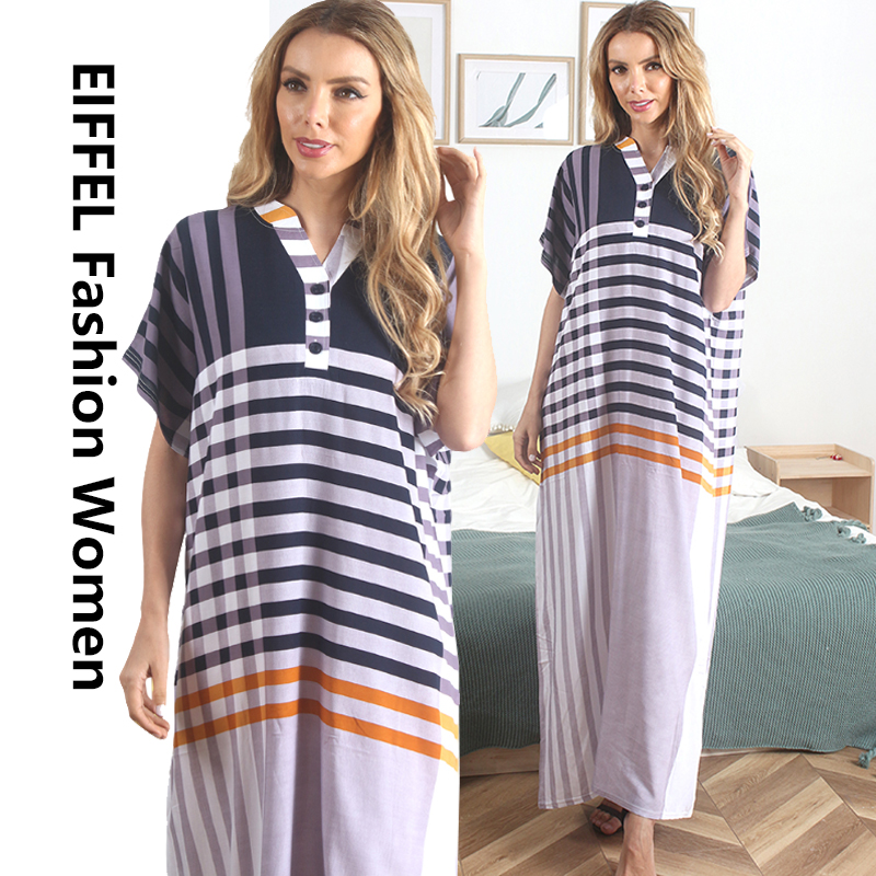 fashion print islamic stripe print plus size women abaya