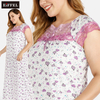 Frauen Nachthemd Mode Cartoons Lose Schlafkleid O Hals kurzärmelig Sommer Mid Freizeit Nachtschwelze dünne Milch Seidenpyjamas