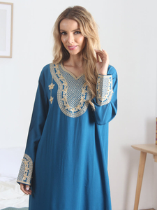 Blue Womens Rayon Long sleeve Kaftan (5).JPG