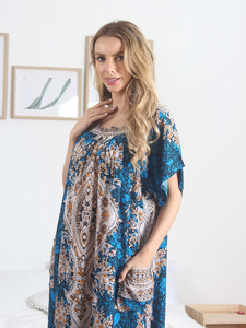Blue vintage print casual caftan (5).JPG