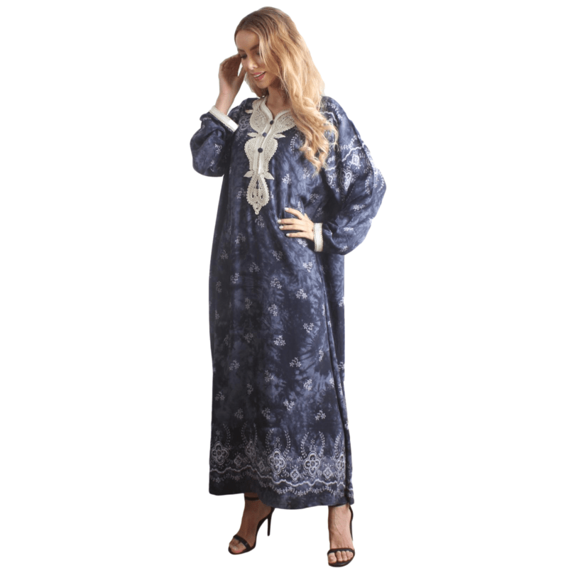 Black Women's Rayon Long sleeve Kaftan