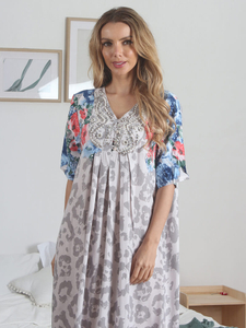 Blue printed short sleeve caftan (2).JPG